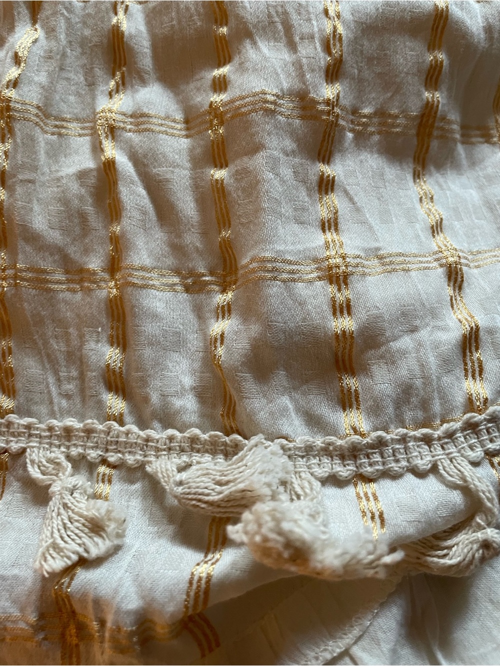 White Tiered Maxi Dress with Lace Trim - Picture 5 of 6